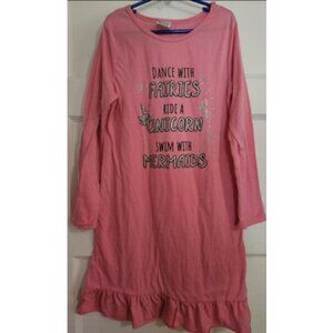 * SWEET N SASSY Pink Long Sleeved Sparkly Fairy Nightgown Girls Size 14
